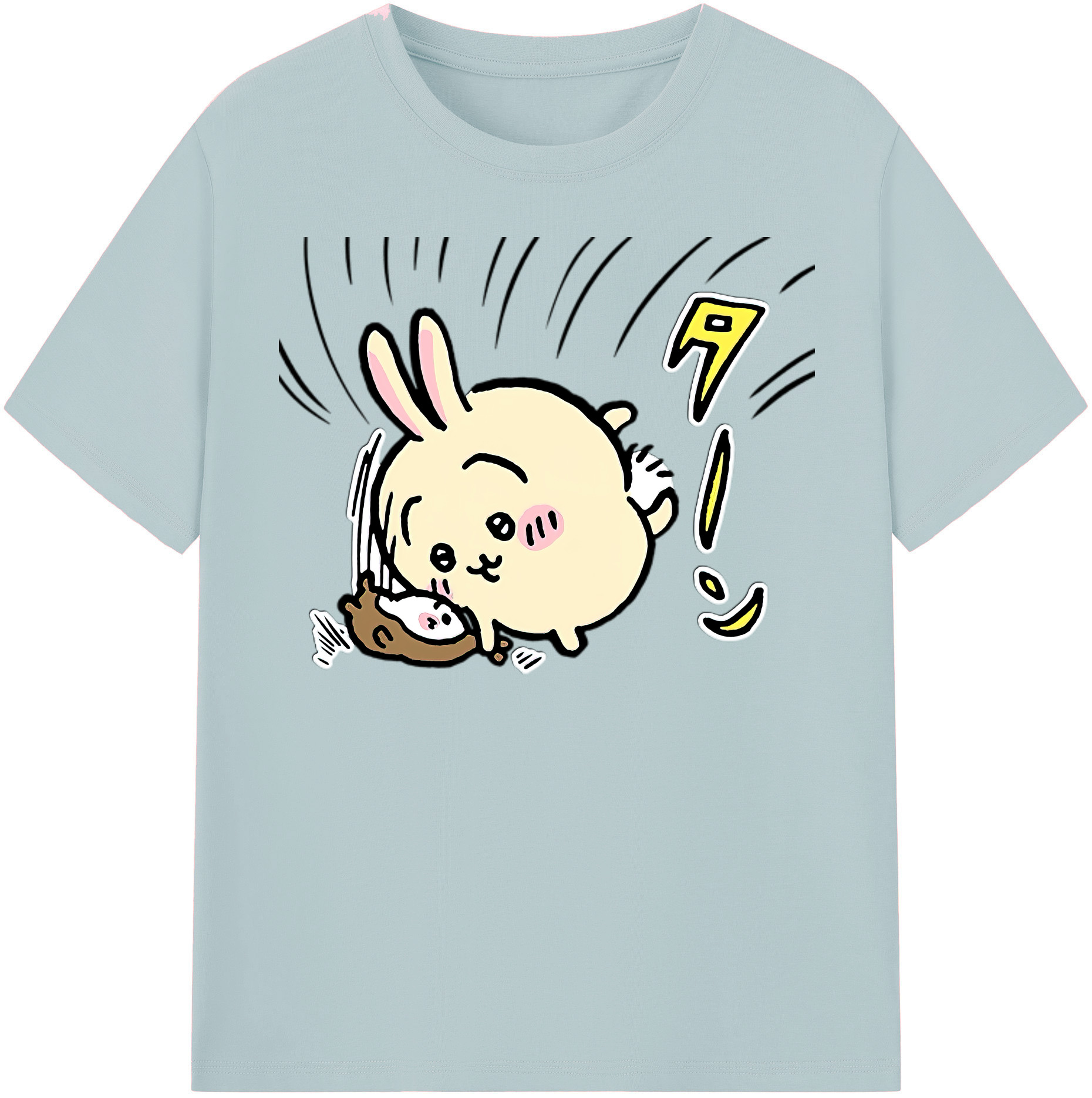 （画像用） ちいかわ うさぎ Chii-kawa usagi 綿100％半袖Tシャツ（フロントプリント）